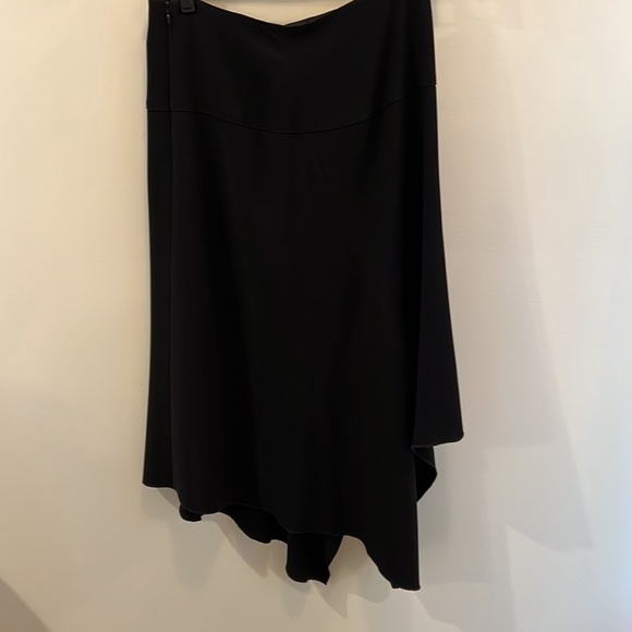 Black asymmetrical skirt with lacing detail at waist - Picture 4 of 4